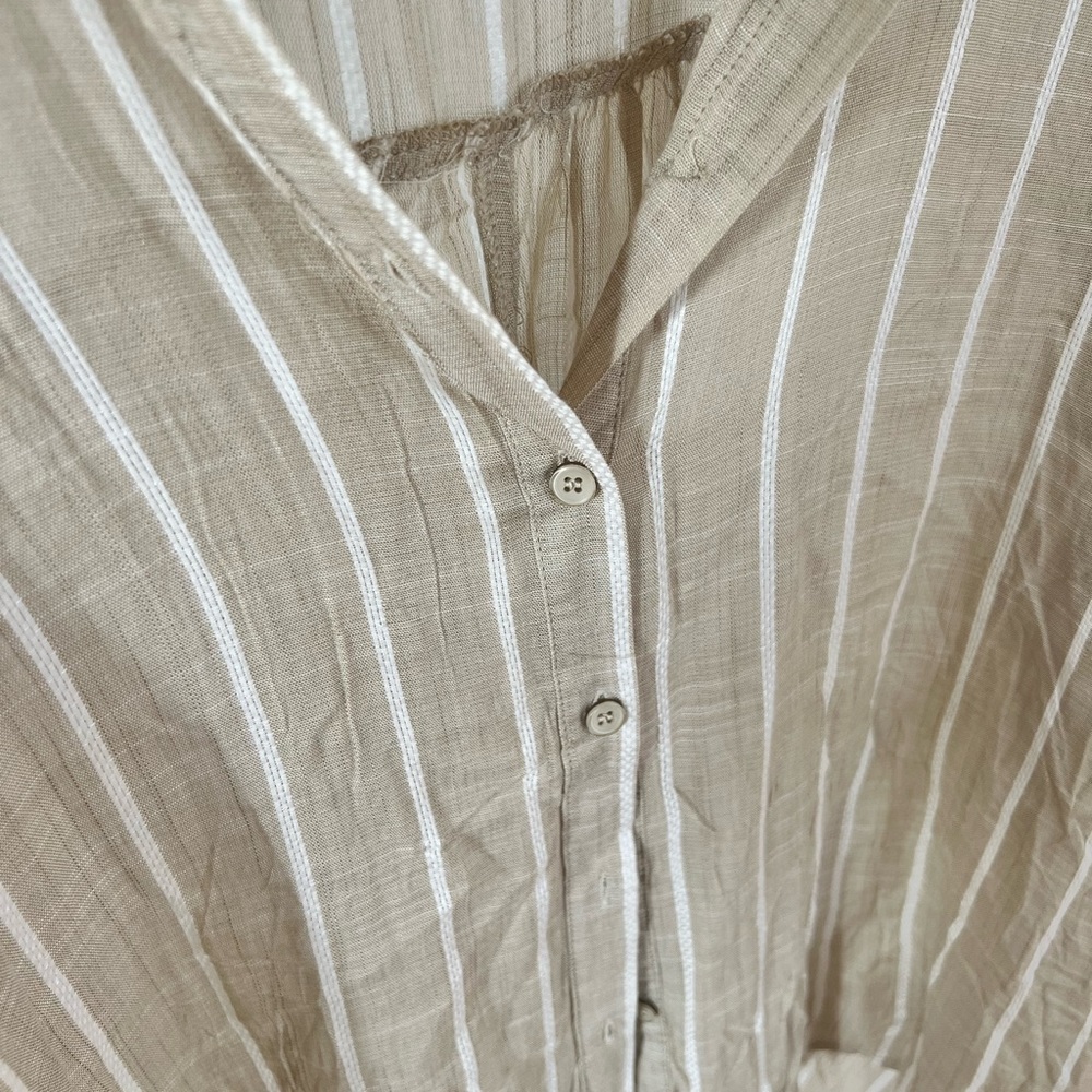 Neutral Striped Button Down - Picture 2 of 5